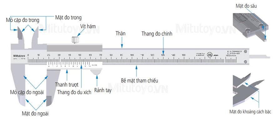 Hướng dẫn sử dụng thước cặp cơ khí Mitutoyo cho kết quả chính xác - 1 Hướng dẫn sử dụng thước cặp cơ khí Mitutoyo cho kết quả chính xác - 1